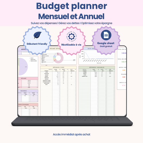Budget planner mensuel et annuel