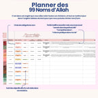Planner révisions des 99 noms d'Allah